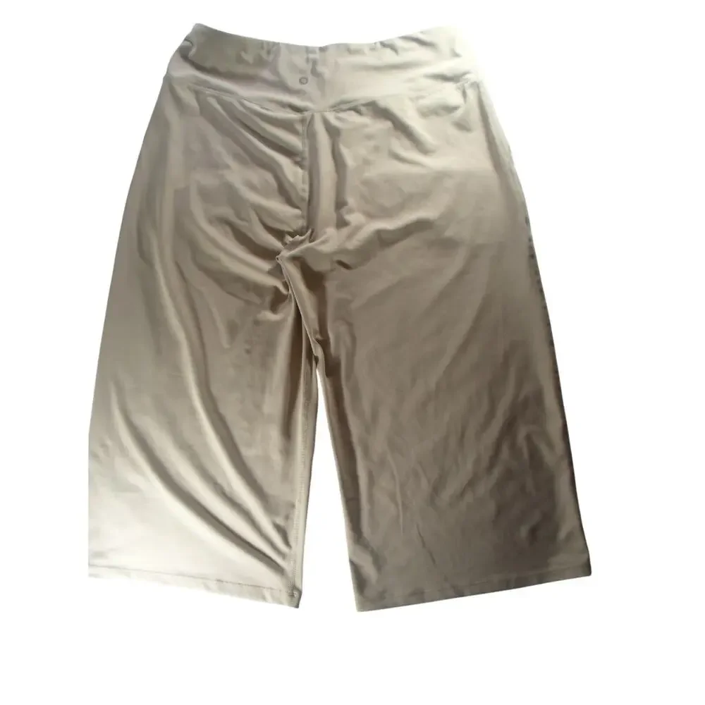 BaLeaf Stretch Capri Woens 2XL Beige Laureate Crossover HighRise WideLeg